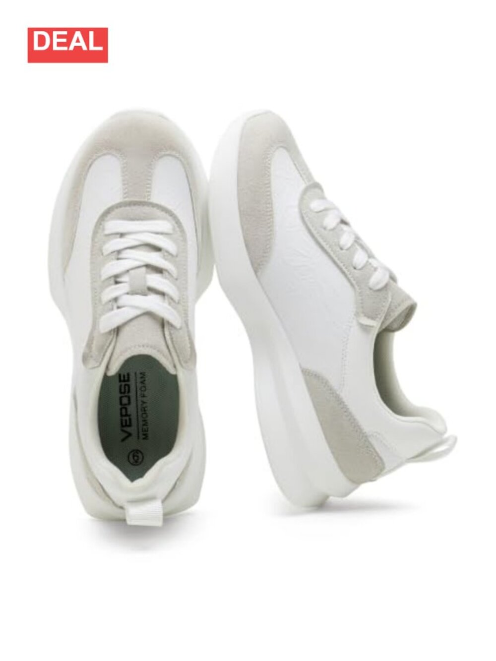 Platform Sneakers Lightweight Lace Up Memory Foam Walking Shoes